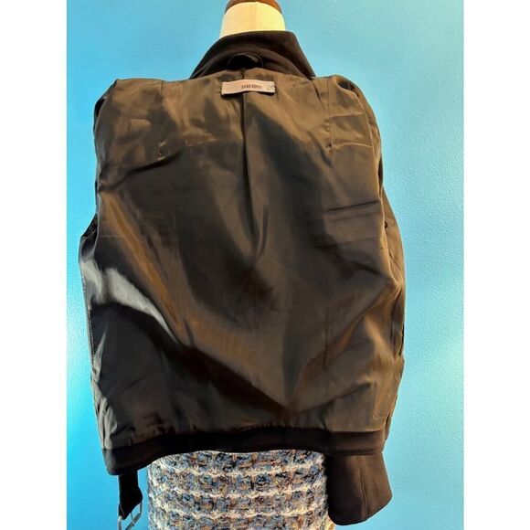 Sans Souci Faux Suede Moto Jacket Attached Belt Zipper Close & Pockets S - Picture 7 of 8